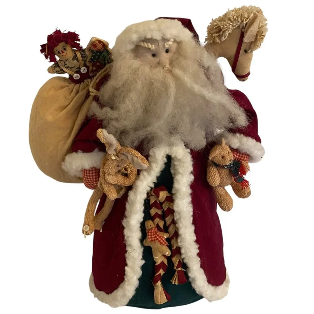 Folk Art Needle Felted Primitive Santa Claus‎ Figurine Toys Sack Bunny Bear 12